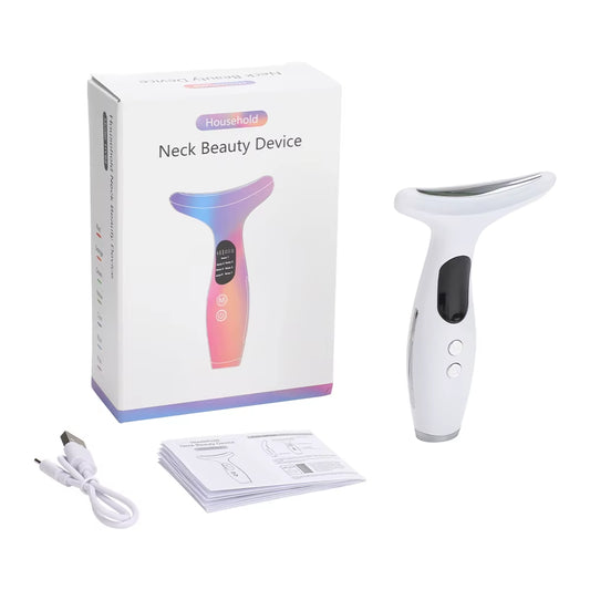  EMS Face Neck Beauty Device 7 Colors LED Light Skin Rejuvenation Tightening anti Wrinkles Vibration Facial Lifting Massager